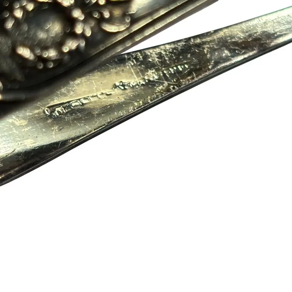 Vintage English silver sugar tongs EPNS spoon shaped condiment server signed
